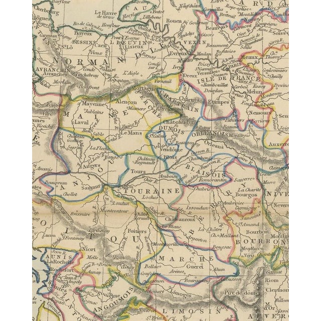 Antique Map of France in Provinces by T. Hewett Key, 1858 For Sale - Image 4 of 9