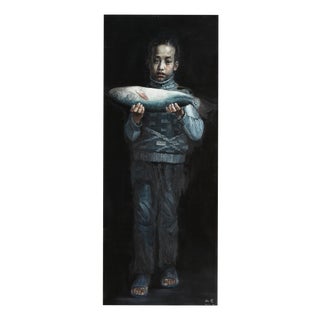 Wei Yi 魏艺, Xu Changding from Childhood, Larger Than Life, 2010, Oil on Canvas For Sale