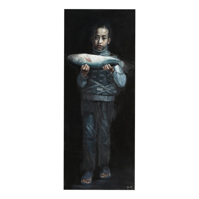Wei Yi 魏艺, Xu Changding from Childhood, Larger Than Life, 2010, Oil on Canvas For Sale
