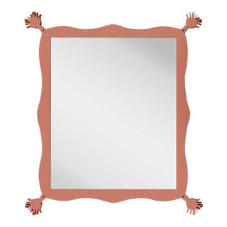 Fleur Home Carnival Iko Iko Rectangle Mirror in Red Earth, 39x51 For Sale