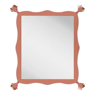 Fleur Home Carnival Iko Iko Rectangle Mirror in Red Earth, 39x51 For Sale