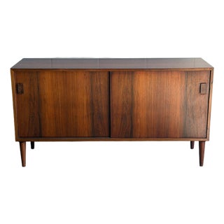 Dr Viby J Rosewood Sideboard Credenza With Dual Sliding Doors Danish Mid-Century Modern 1960s For Sale