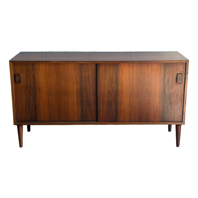 Dr Viby J Rosewood Sideboard Credenza With Dual Sliding Doors Danish Mid-Century Modern 1960s For Sale