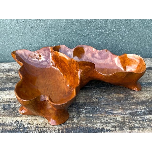 Vintage Organic Form Wood Bowl For Sale - Image 12 of 14