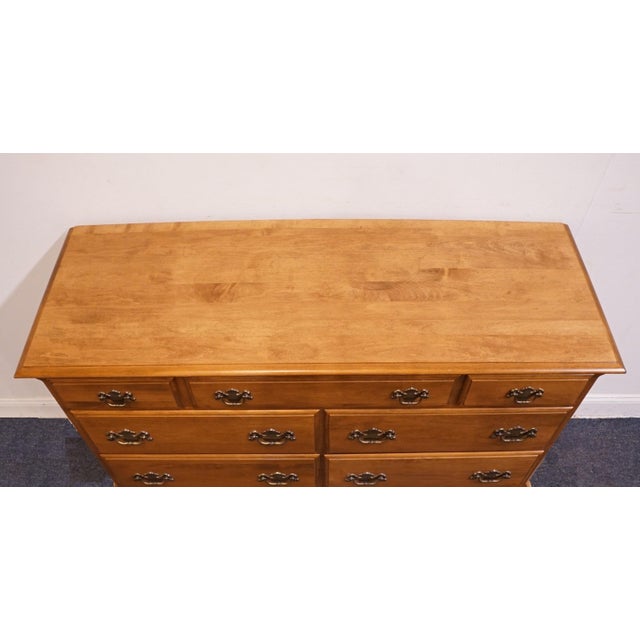 Ethan Allen Ethan Allen Heirloom Nutmeg Maple Colonial Early American 54" Double Dresser 10-5302 For Sale - Image 4 of 14