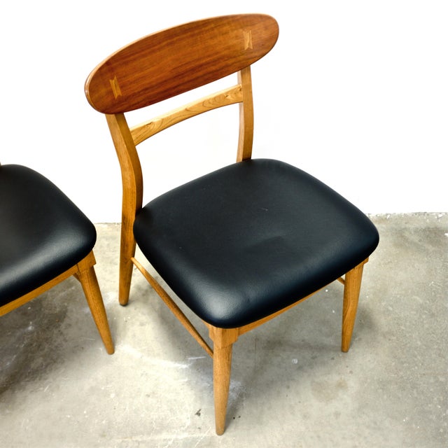 Wood Lane “Acclaim” Walnut & Ash Pair of Dining Chairs For Sale - Image 7 of 14