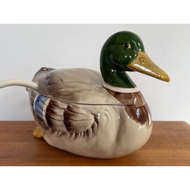 Beautifully crafted 1980s Otagiri mallard duck with ladle and hand-painted rich colors. Perfect for dinner parties or as...