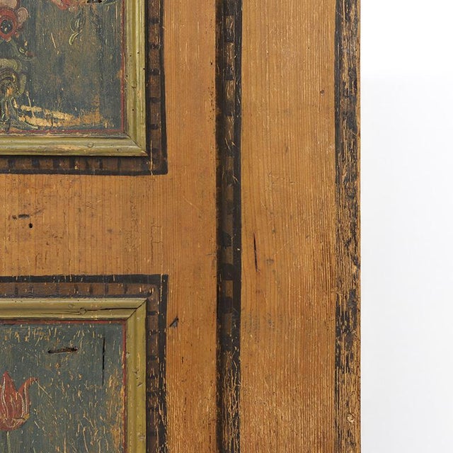 Antique Rustic Farmhouse Folk Art Painted Bridal Cabinet, 1822 For Sale - Image 8 of 18