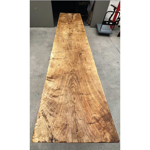 Brown Monumental 18th-Century Spanish Baroque Style Walnut Trestle Dining / Refectory Table For Sale - Image 8 of 18