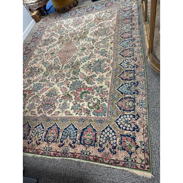 1940s Semi Antique Floral Kerman 9’ X 11’ For Sale - Image 5 of 7