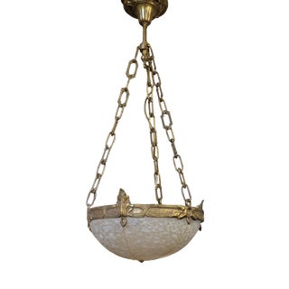 Art Deco Bronze Pendant Light, 1970s For Sale