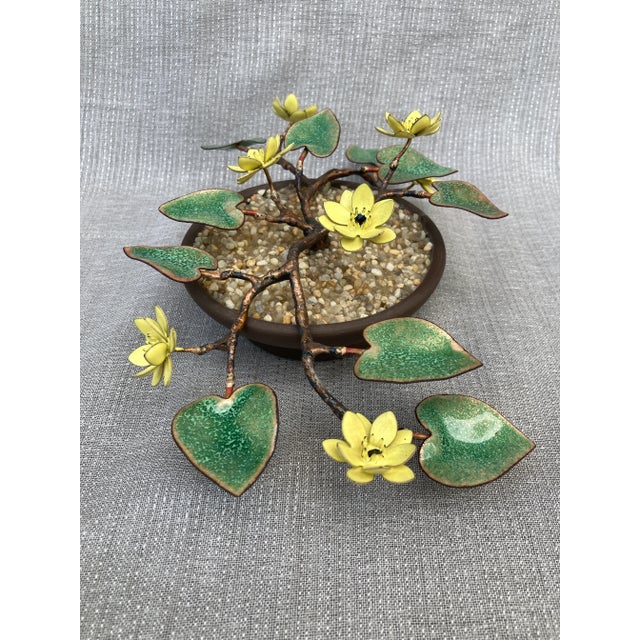 Mid 20th Century Vintage Enamel Potted Floral Arrangement For Sale - Image 5 of 12