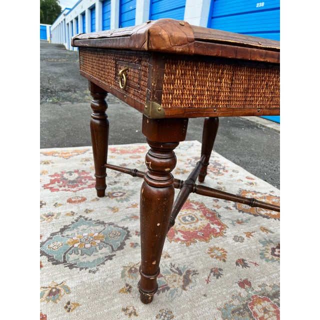 American Stiles Brothers Collection Rattan Game Table for Bauer International, Mid 20th Century For Sale - Image 3 of 5