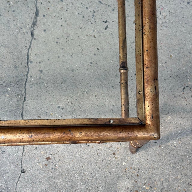 Late 20th Century Regency Italian Style Hand Gilt Faux Bamboo Coffee Table - Newly Painted For Sale - Image 11 of 11