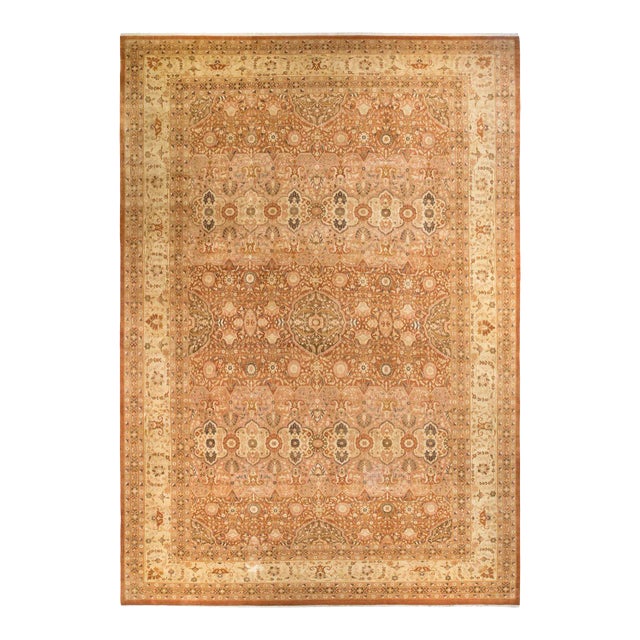 Mogul Collection Hand-Knotted Area Rug - Brown 12' 1" x 17' 5" For Sale