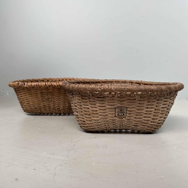 Hand-Woven Wicker Baskets, Japan, 1920s, Set of 2 For Sale - Image 13 of 18