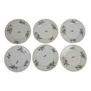 Barbeaux Porcelain Dinner Plates from Limoges, 1950s, Set of 6 For Sale