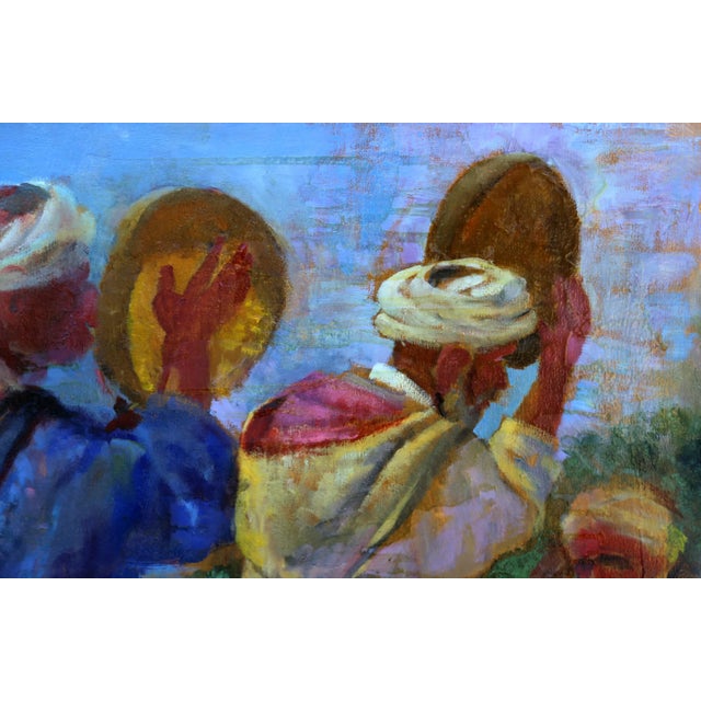 Salt and Grain Sellers Jalal Gharbi 1970 Oil on Canvas, signed lower right 30 x 24 in. (76.2 x 60.96 cm) An oil painting...