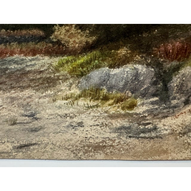 Late 19th Century Frank Henry Mason Signed Original Watercolor Rocky Moorland Landscape For Sale - Image 4 of 7