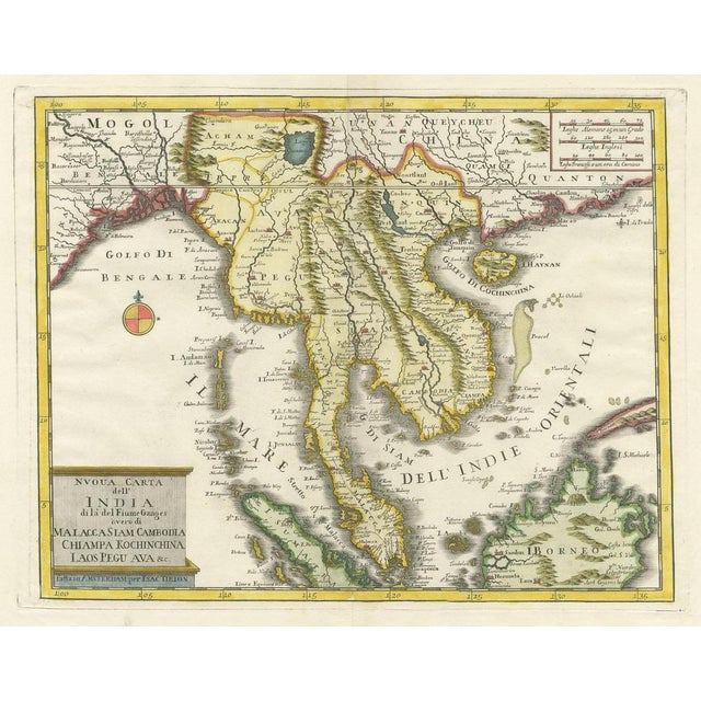Paper Antique Map of the Region Centered on the Malay Peninsula by Tirion, 1760 For Sale - Image 7 of 7