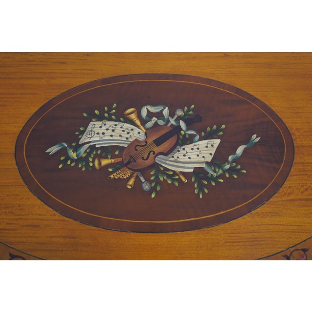 Brown Maitland Smith Satinwood Paint Decorated Server For Sale - Image 8 of 12