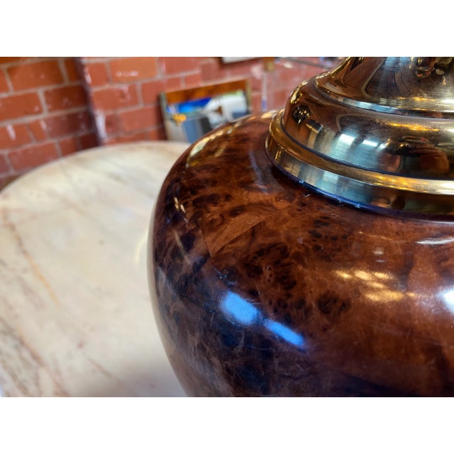 Brown Briar Italian Table Lamp by Tommaso Barbi 1960s For Sale - Image 8 of 8