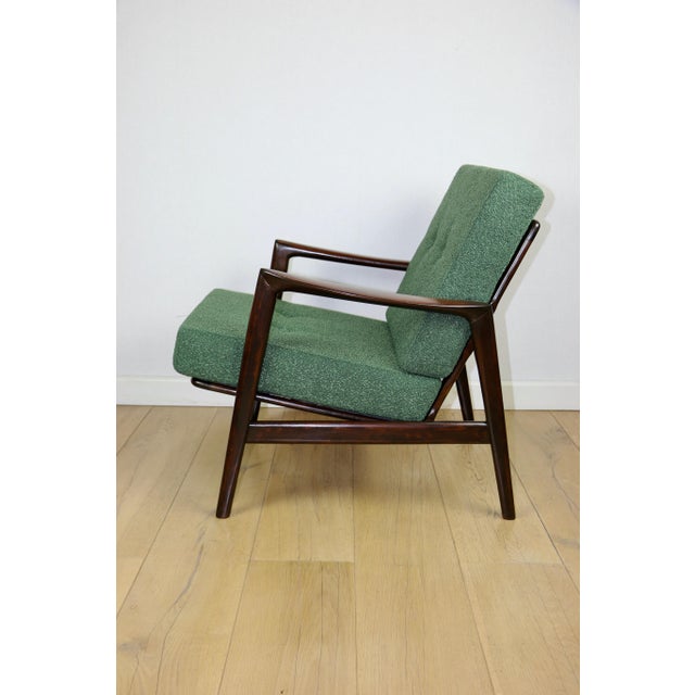 Vintage PRL Lounge Chair in Green Boucle, 1970s For Sale - Image 3 of 12