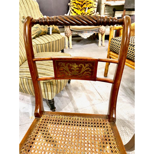 Early 19th Century Set of 6 Hand-Carved English Regency Mahogany Dining or Side Chairs, 1800-1810 14 For Sale - Image 5 of 9