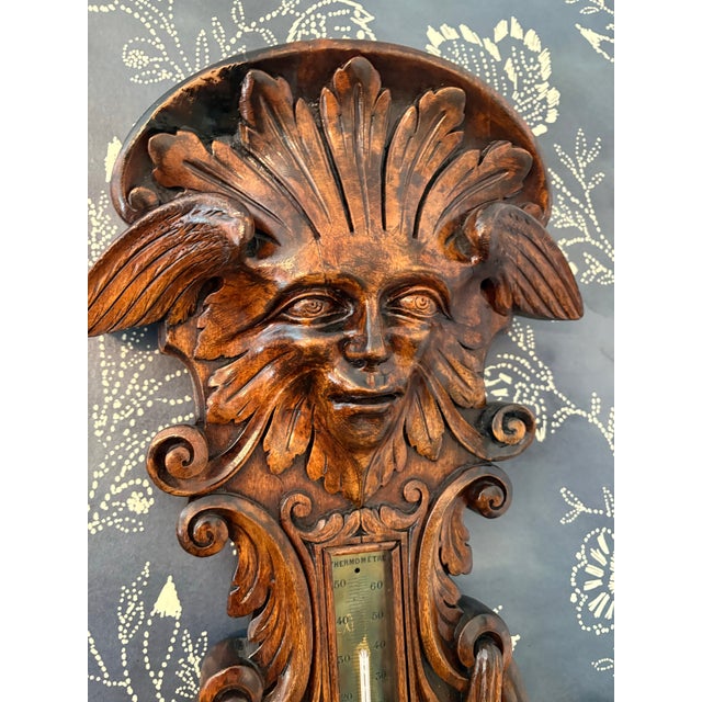 Wood 19th Century French Black Forest Style Carved Griffin Mirror For Sale - Image 7 of 12