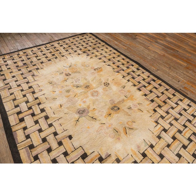 Terra Cotta Doris Leslie Blau Antique Tabriz Floral Allover Cream Beige Carpet - c. 1880 For Sale - Image 8 of 10