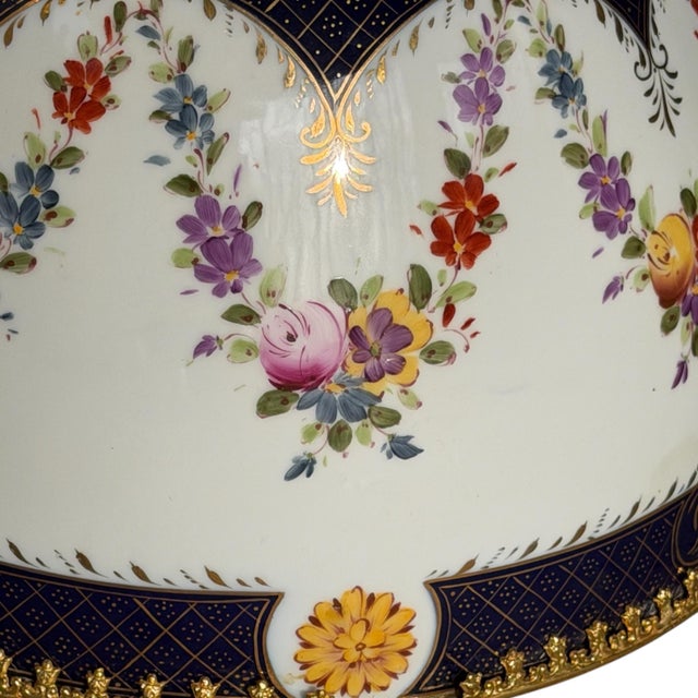 1980s Large 32" French Style Porcelain Egg Jar With Gilt Ormolu Mounts For Sale - Image 9 of 11
