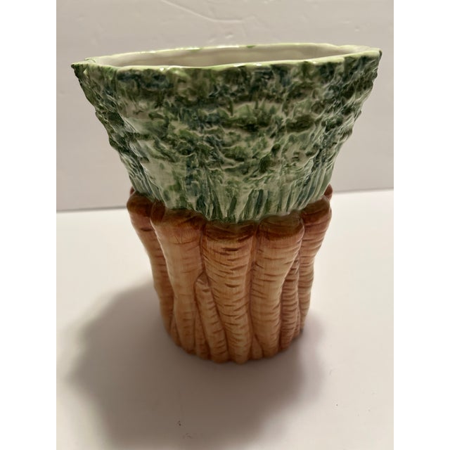 Late 20th Century Carrot Majolica-Style Vase For Sale - Image 4 of 11
