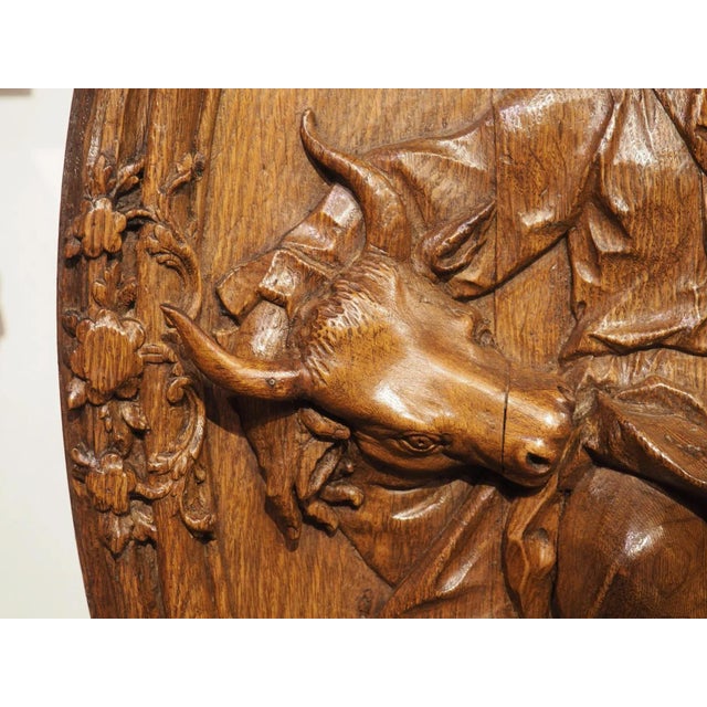 Antique French Carved and Incurved Oak Bas Relief Plaque of St Luke, C. 1720 For Sale - Image 4 of 13