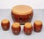 Oriental Drum Table with Small Stools 1960s, Set of 5 For Sale - Image 6 of 18