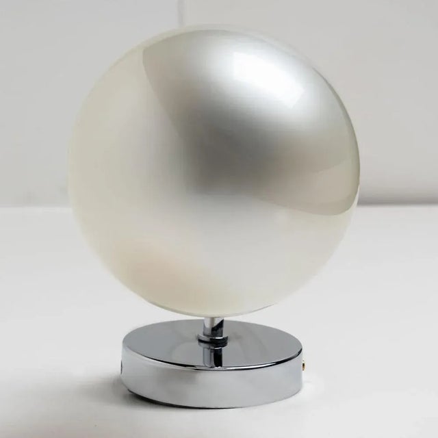 1970s Opal Glass and Chrome Wall Light from Glashütte Limburg, 1970s For Sale - Image 5 of 15
