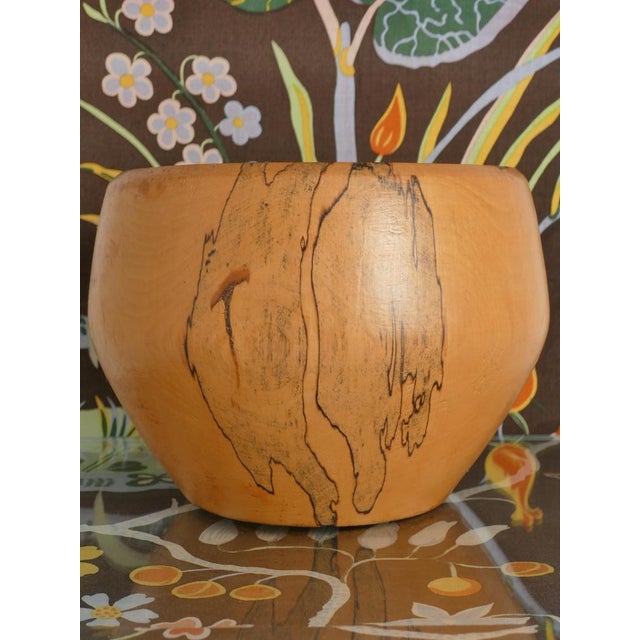 A very stylish folk art hand-carved wood bowl. Solid wood, most likely birch tree wood. Whether displayed as a standalone...