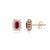 Classic Mozambique Natural Ruby & Diamond Halo Stud Earrings in 14k Yellow Gold- 2 Pieces For Sale - Image 4 of 13