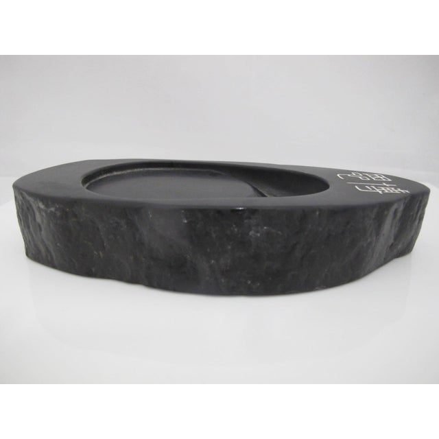 Mid 20th Century Japanese Calligraphy Ink Stone Suzuri Stick Grinder Black Slate For Sale - Image 5 of 9