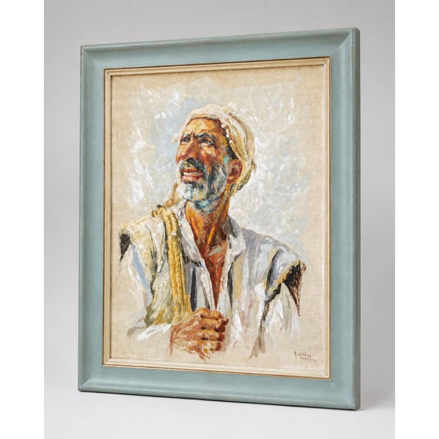 1954 A. Shitzas Mid-Century Earth Oil Portrait Painting - 1 Pc For Sale - Image 10 of 18