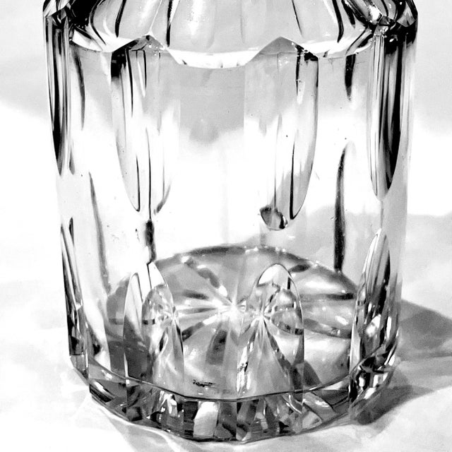 Antique Georgian Style Lead Oval Cut Crystal Decanter For Sale - Image 4 of 9