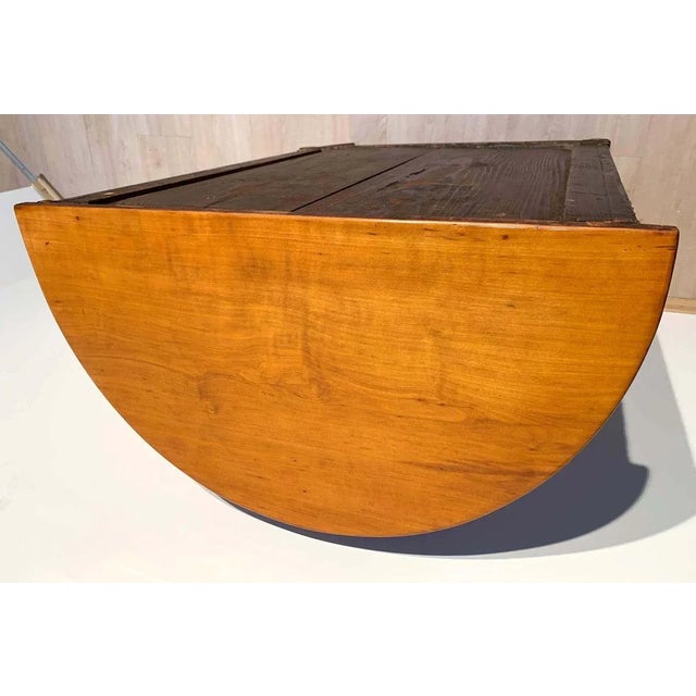 Biedermeier Demilune Half Cabinet in Cherrywood and Brass, France, 1810s For Sale - Image 11 of 18