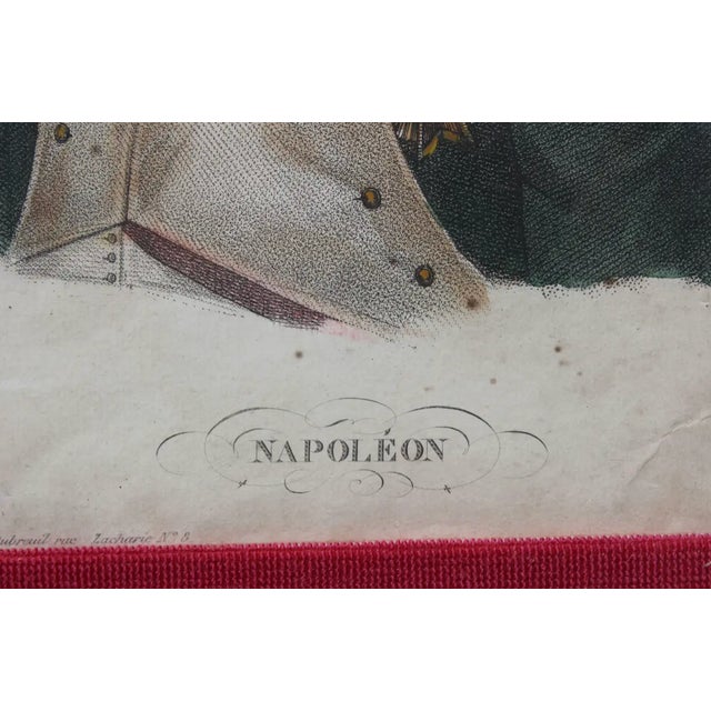 Early 20th Century Portrait Lithograph of Napoleon with Needlepoint Matte, Framed For Sale - Image 4 of 8