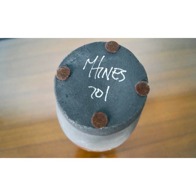 1960’s Mid-Century Modern Mark Hines Raku Pottery Signed Vase For Sale - Image 12 of 12