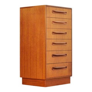 1960s Mid Century Teak Fresco Tall Boy Dresser by Vb Wilkins for G Plan For Sale