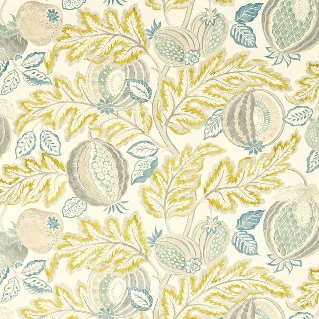 Sanderson Cantaloupe Fabric in Sumac/Sage - a Sample For Sale