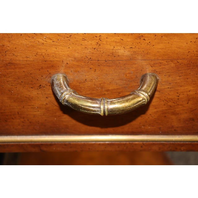 Louis XVI Style Brass Mounted Marble Top Two Tier Console Table For Sale - Image 14 of 16