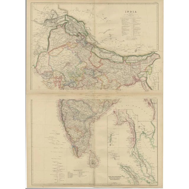 Mid 19th Century Vintage Cartographic Collection Set of India Explored by W. G. Blackies, 1859, Set of 2 For Sale - Image 5 of 6