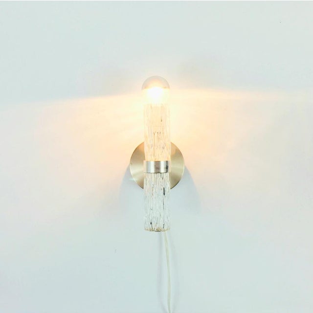 1970s Mid-Century Modern Glass Wall Lamps from Kaiser Leuchten, Germany, 1960s, Set of 2 For Sale - Image 5 of 10