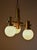 Metal Vintage Brass and Opaline Glass Globe Pendant Light by Gaetano Sciolari, 1970s For Sale - Image 7 of 9