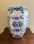 A classic blue and white porcelain garden stool, decorated with traditional Chinese motifs and stylized floral elements....